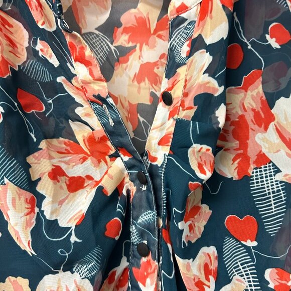 VGUC Mimi Chica Floral Mini Dress Short Sleeves Elastic Waist Vintage Look Small - Picture 11 of 14